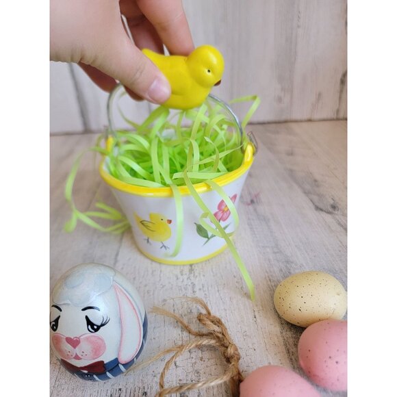 Unique‎ Easter variety basket Bunny eggs home decor set figure - Picture 8 of 11